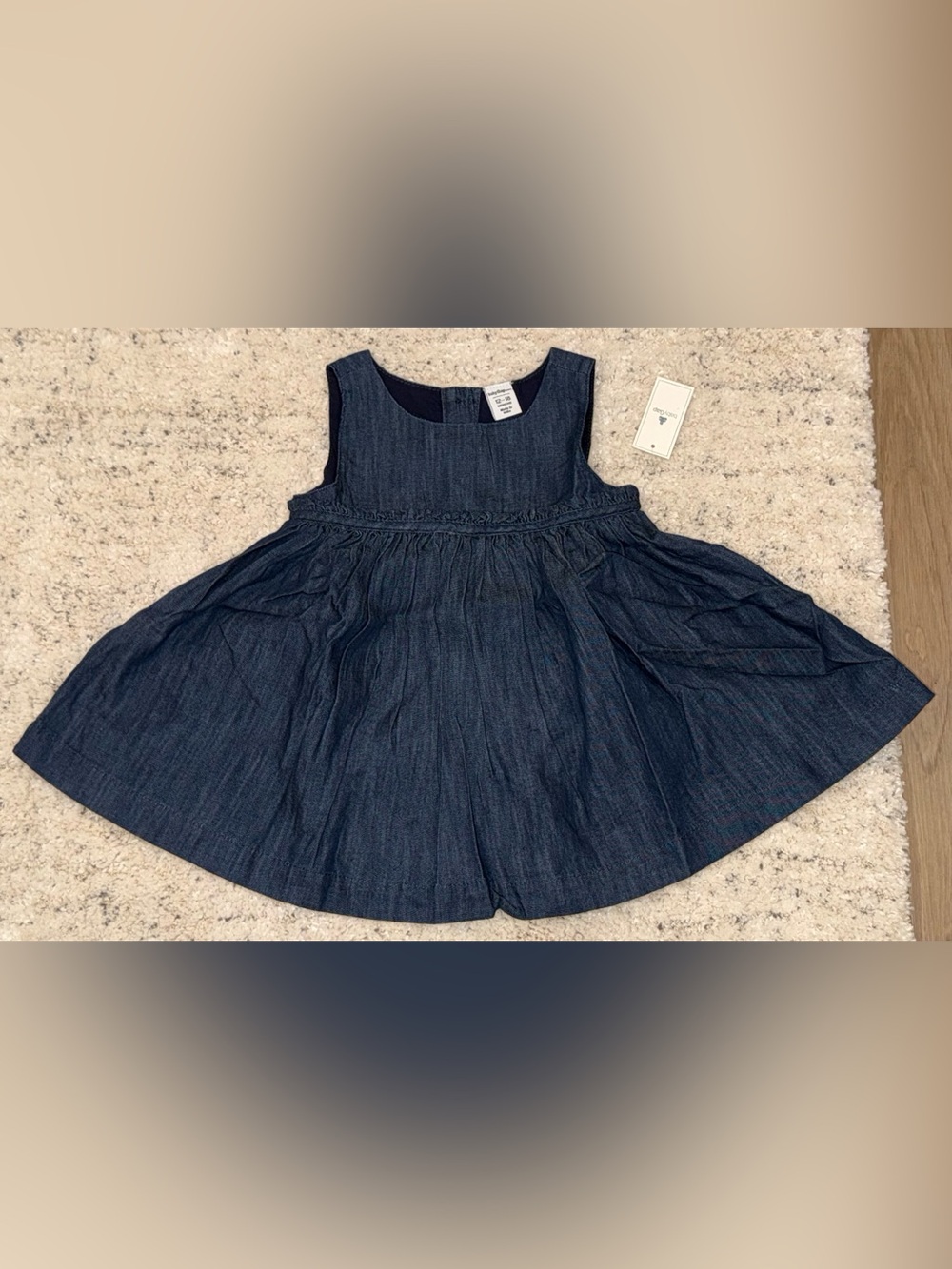 NWT Baby Gap Chambray Dress w Attached Diaper Cover 12-18 Months Blue Cotton